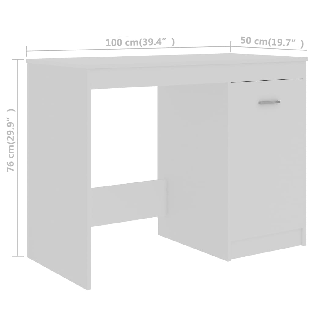 Bureau Blanc 140x50x76 cm Bois d’ingénierie - XIOS
