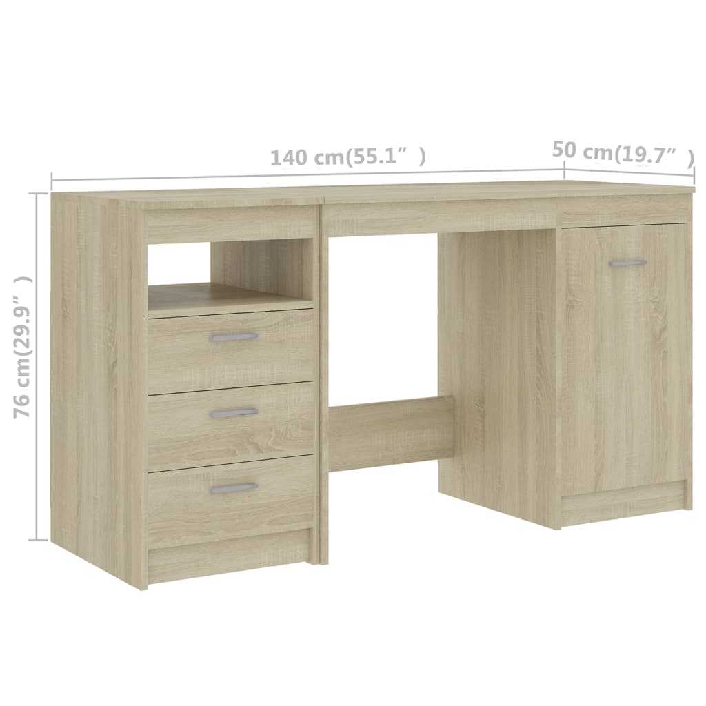 Bureau Chêne sonoma 140x50x76 cm Bois d’ingénierie - XIOS