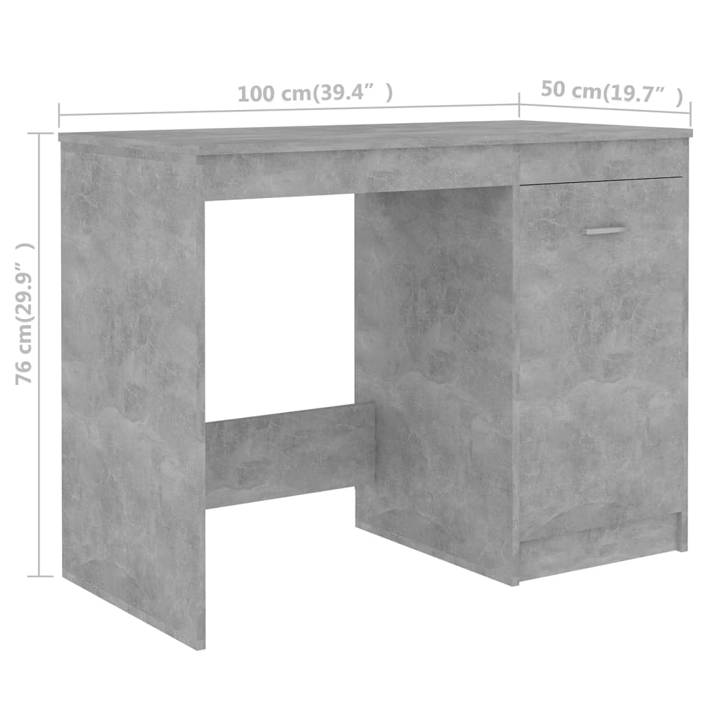 Bureau Gris béton 140x50x76 cm Bois d’ingénierie - XIOS