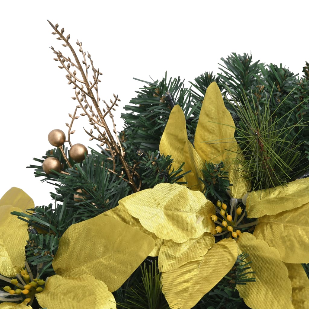 Couronne de Noël avec lumières LED vert 60 cm PVC - XIOS