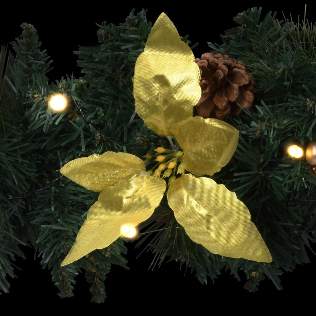 Couronne de Noël avec lumières LED vert 60 cm PVC - XIOS