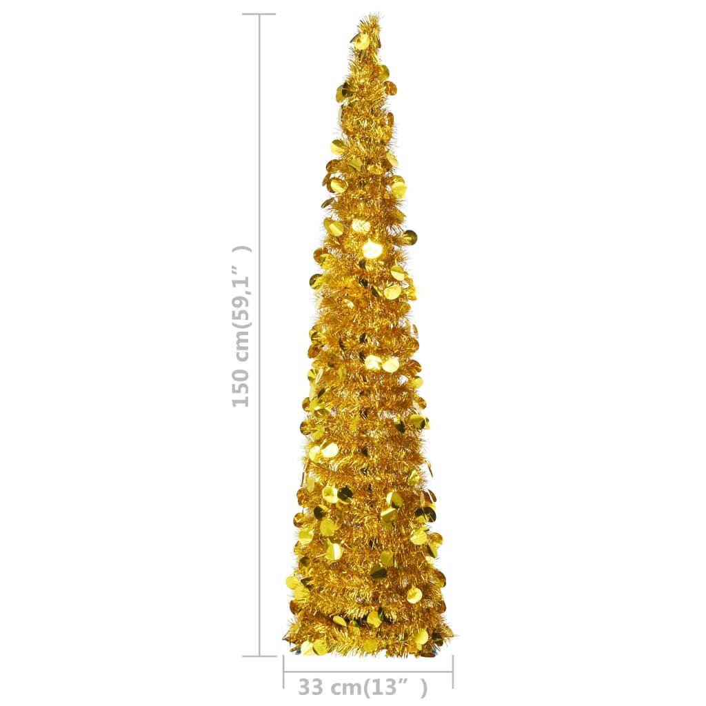 Sapin de Noël artificiel escamotable doré 150 cm PET - XIOS