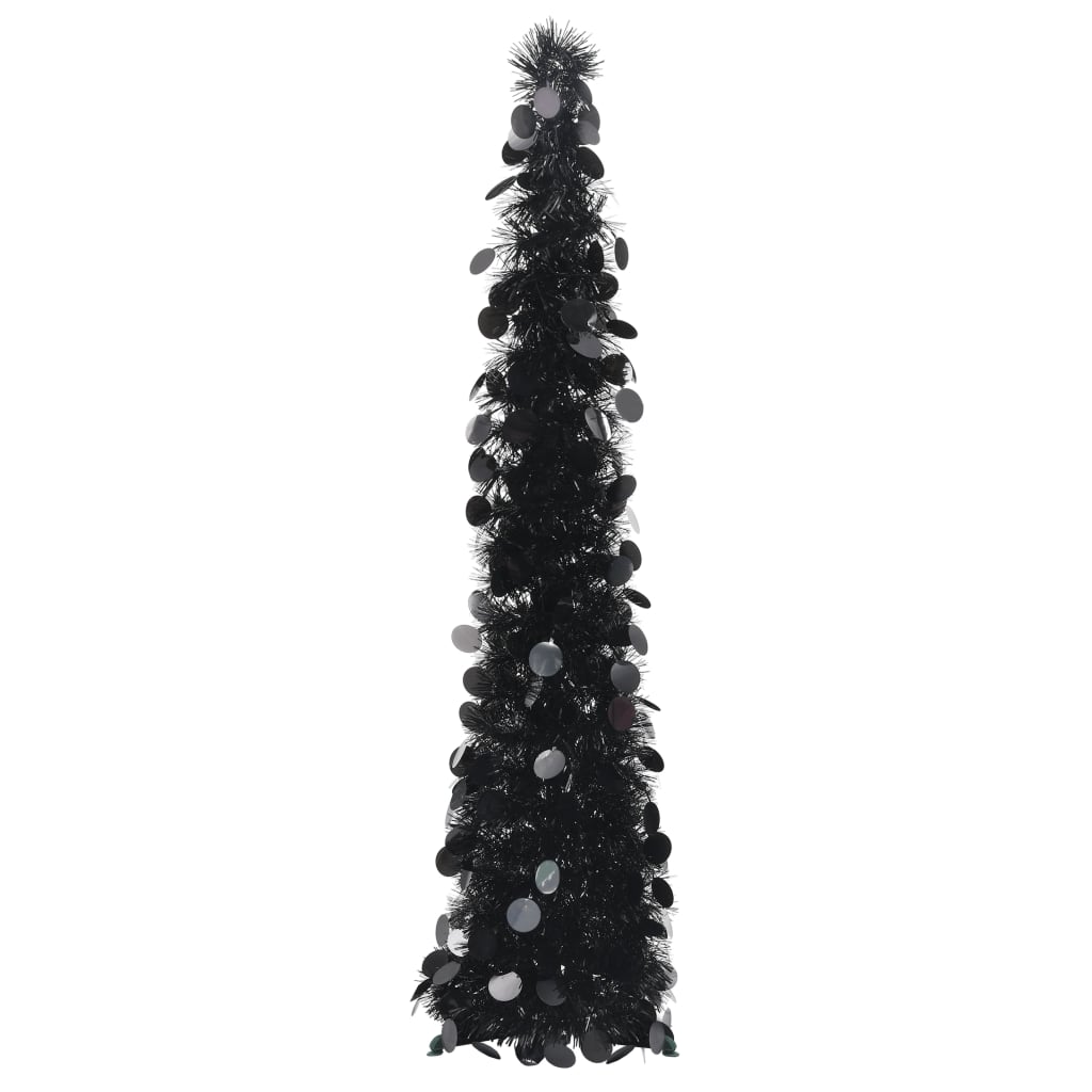 Sapin de Noël artificiel escamotable noir 120 cm PET - XIOS
