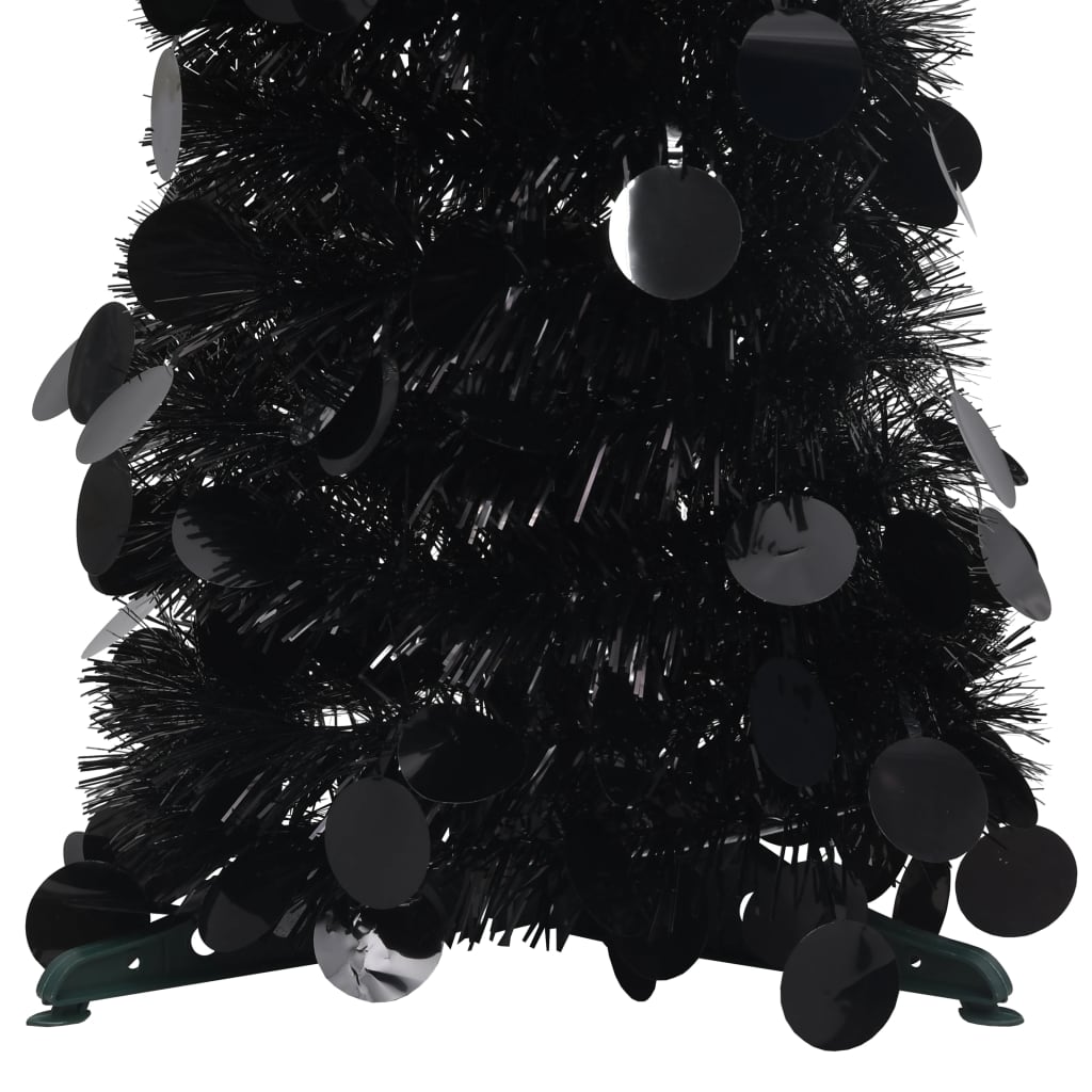 Sapin de Noël artificiel escamotable noir 120 cm PET - XIOS