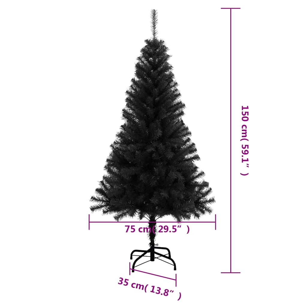 Sapin de Noël artificiel avec support noir 150 cm PVC - XIOS