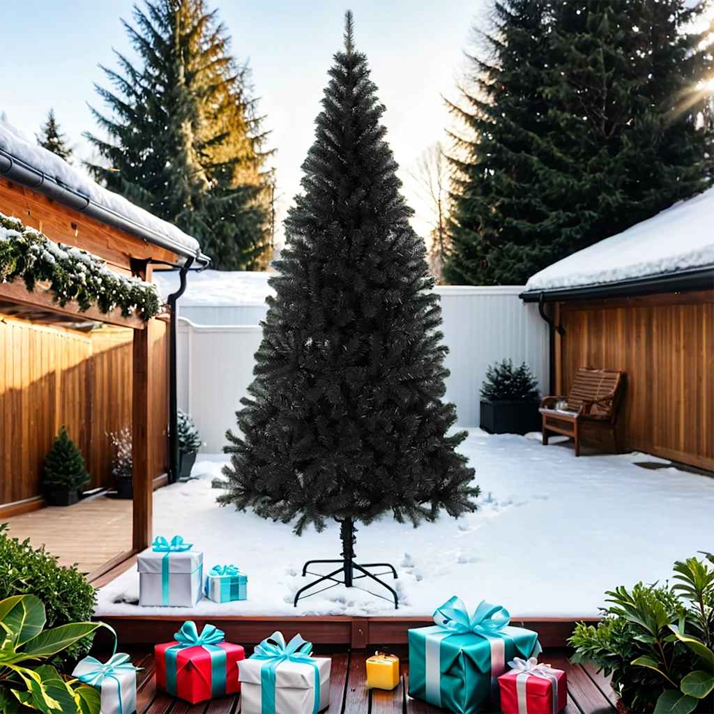 Sapin de Noël artificiel avec support noir 210 cm PVC - XIOS
