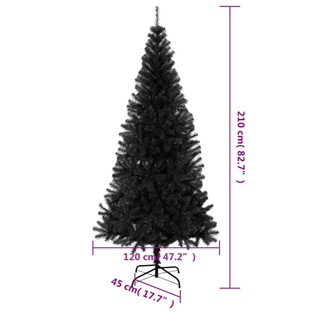Sapin de Noël artificiel avec support noir 210 cm PVC - XIOS