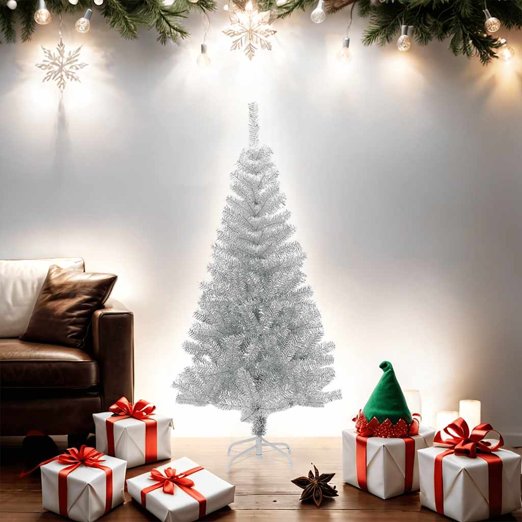 Sapin de Noël artificiel avec support argenté 150 cm PET - XIOS
