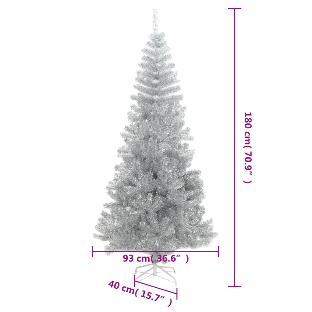 Sapin de Noël artificiel avec support argenté 180 cm PET - XIOS