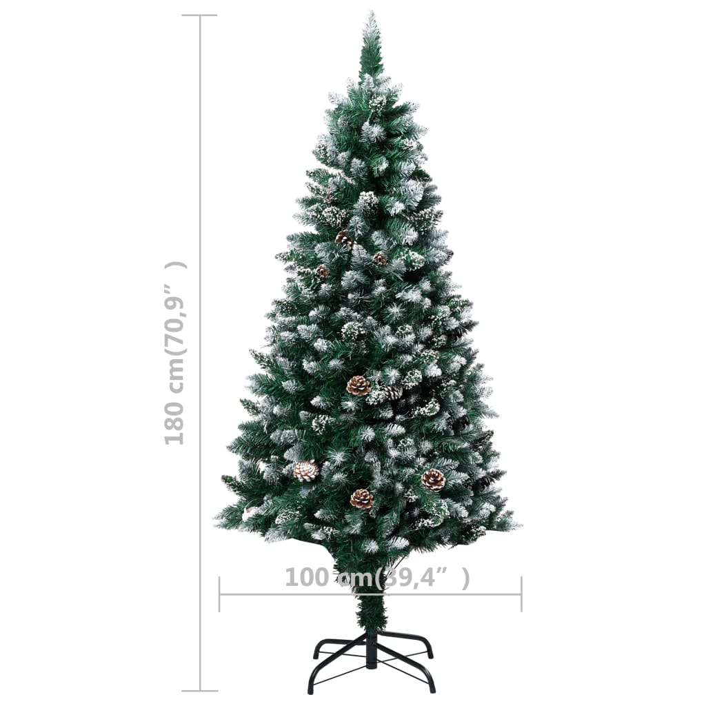 Sapin de Noël avec pommes de pin et neige blanche 180 cm - XIOS