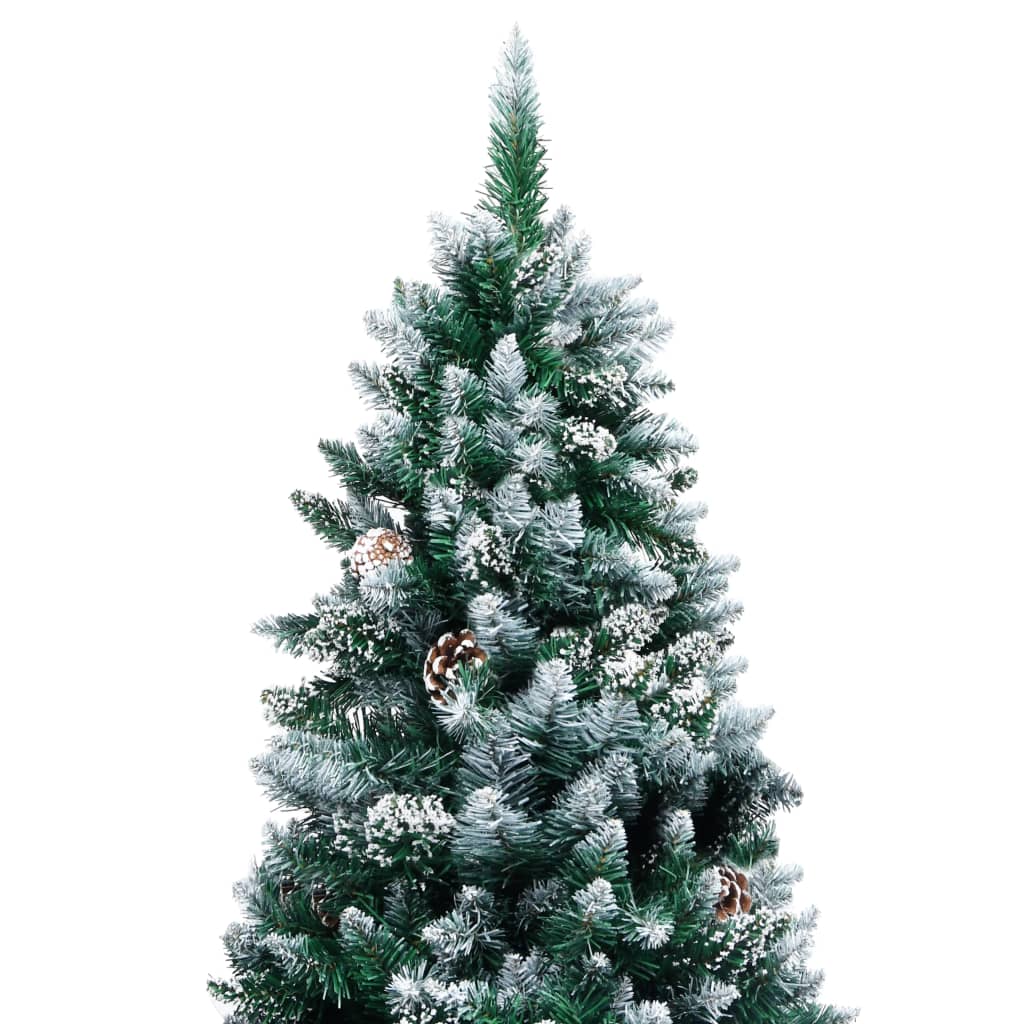 Sapin de Noël avec pommes de pin et neige blanche 210 cm - XIOS