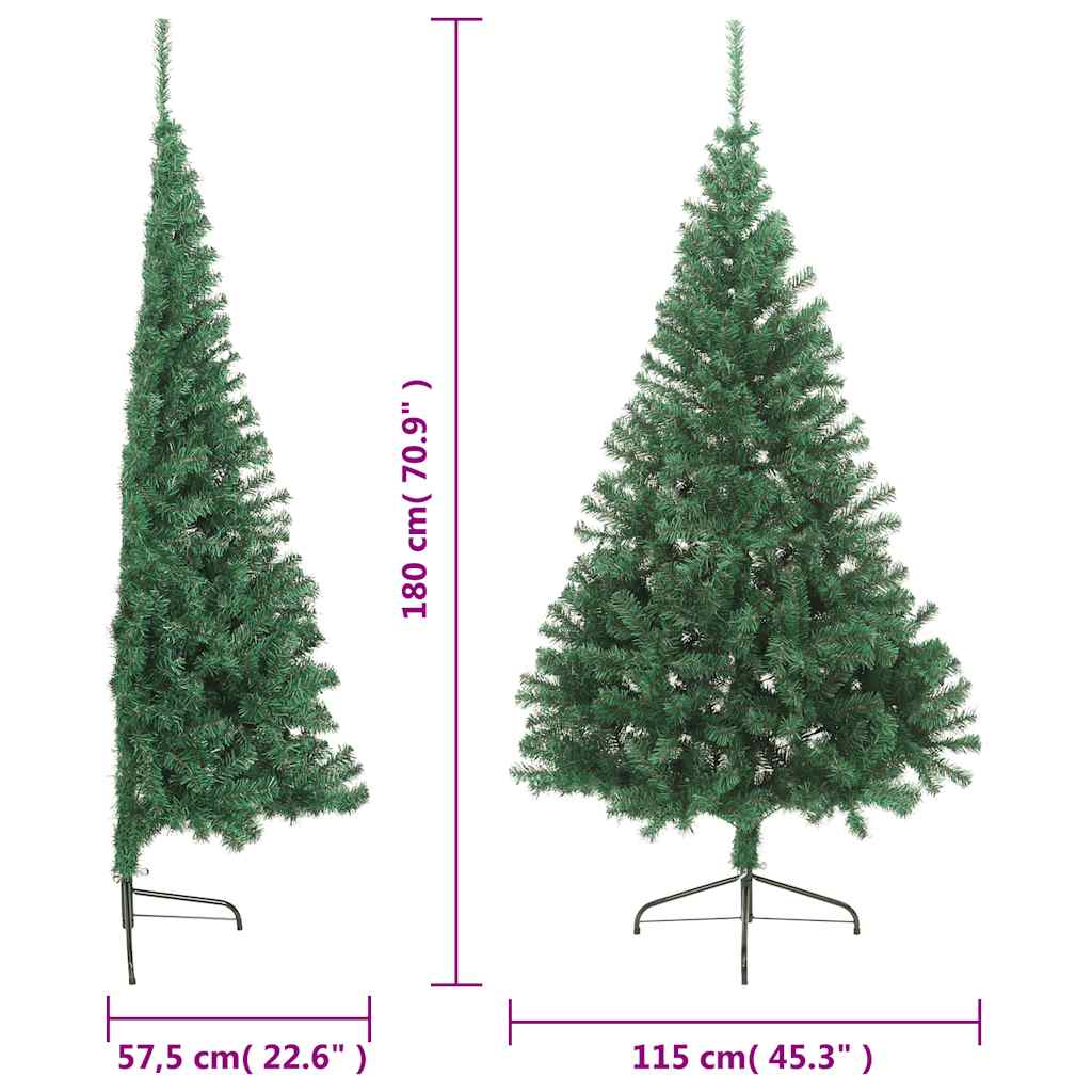 Sapin de Noël artificiel moitié avec support vert 180 cm PVC - XIOS