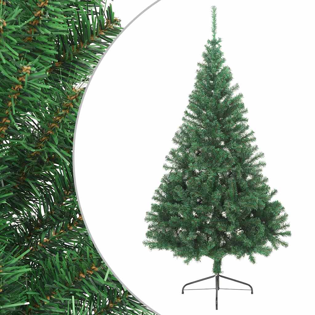 Sapin de Noël artificiel moitié avec support vert 210 cm PVC - XIOS