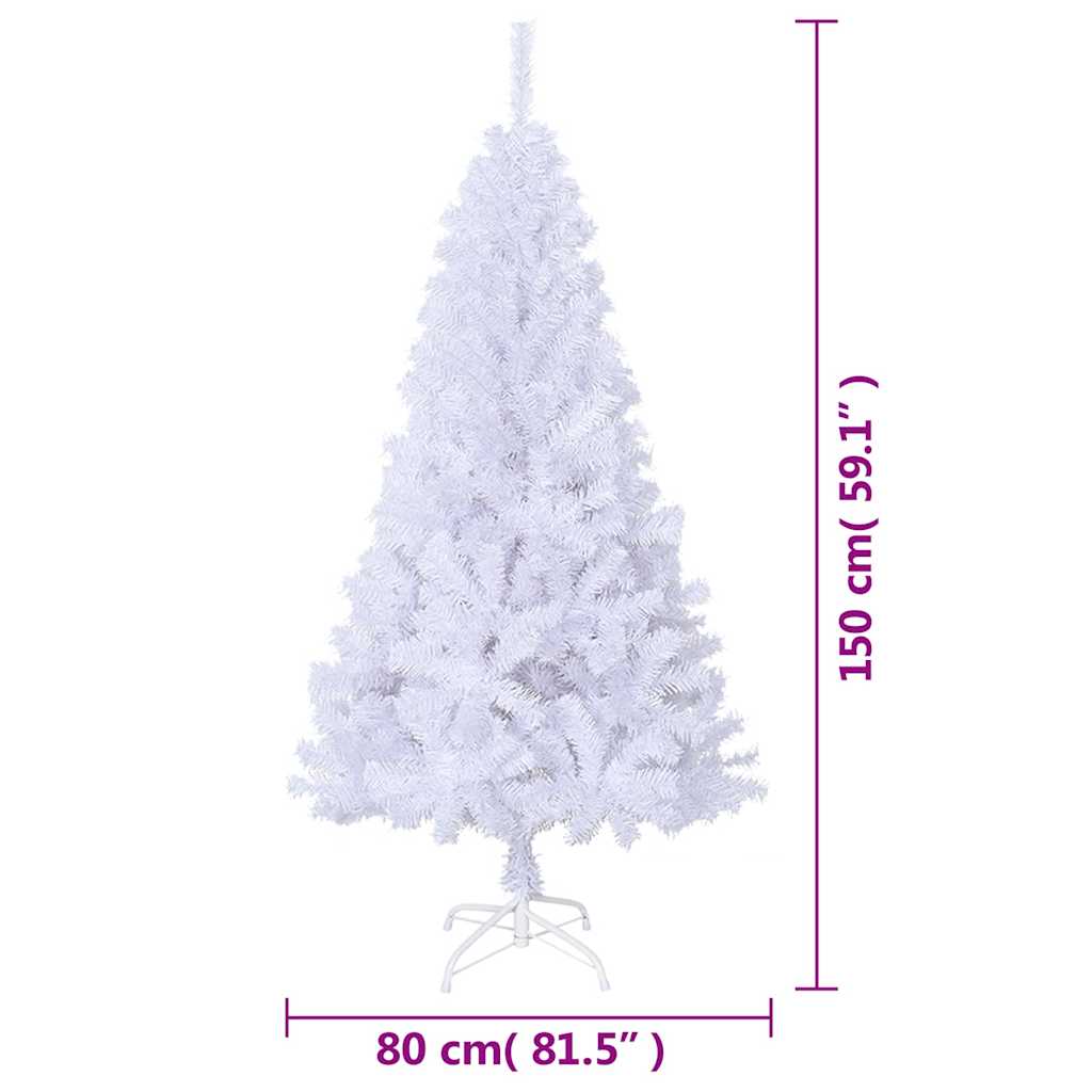 Arbre de Noël artificiel avec branches épaisses blanc 150cm PVC - XIOS