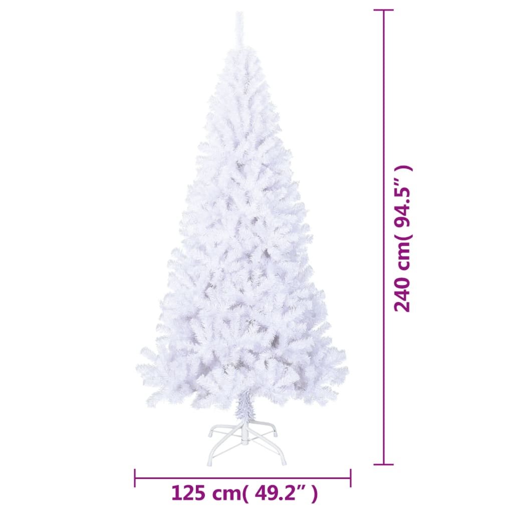 Arbre de Noël artificiel avec branches épaisses blanc 240cm PVC - XIOS