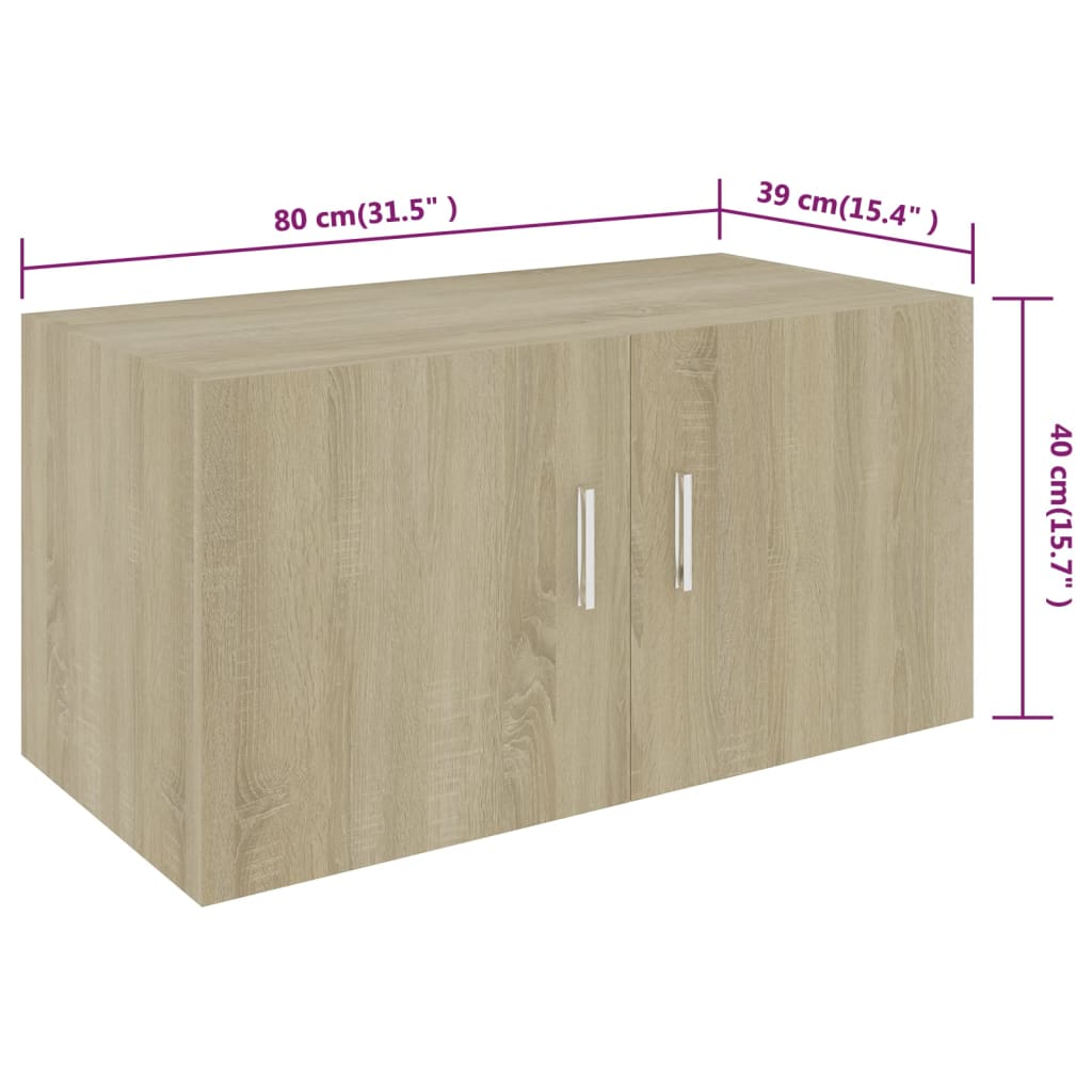 Armoire murale Chêne sonoma 80x39x40 cm Bois d'ingénierie - XIOS
