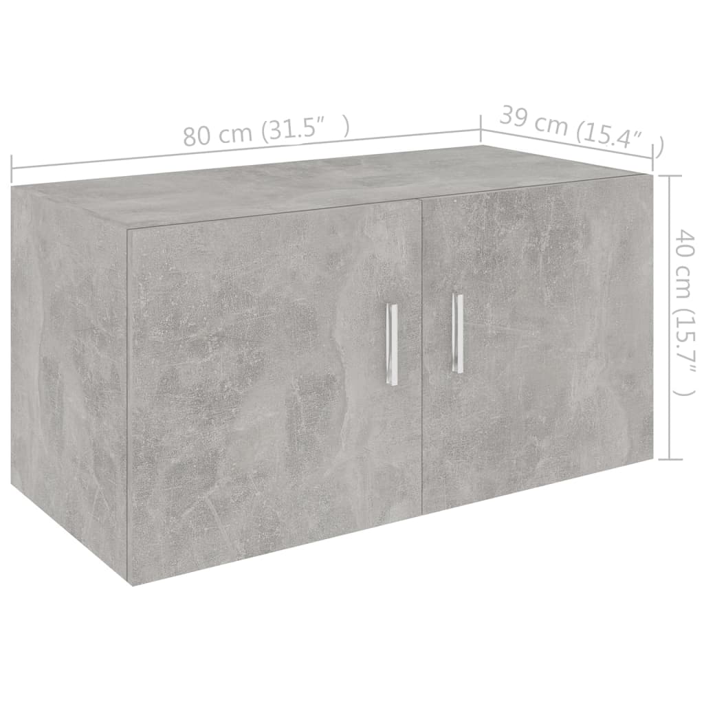 Armoire murale Gris béton 80x39x40 cm Bois d'ingénierie - XIOS