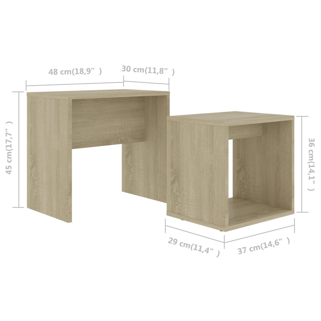 Ensemble de table basse Chêne sonoma 48x30x45cm Bois ingénierie - XIOS