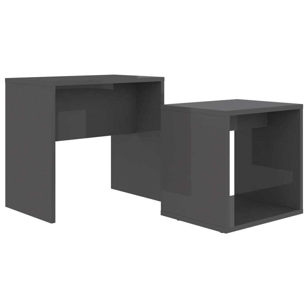 Ensemble de table basse Gris brillant Bois d'ingénierie - XIOS