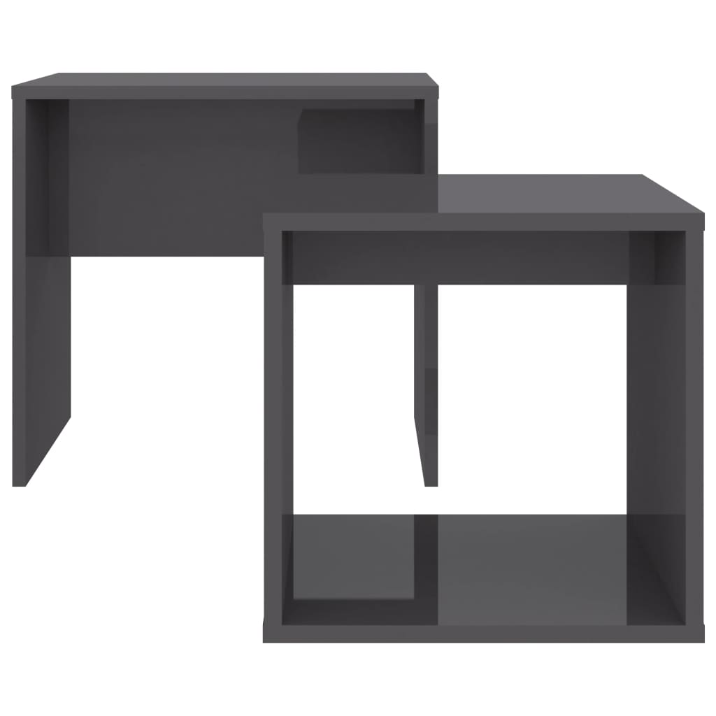 Ensemble de table basse Gris brillant Bois d'ingénierie - XIOS