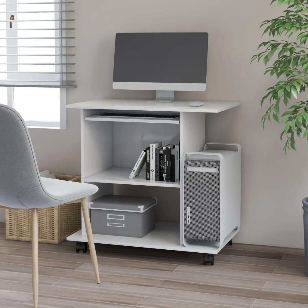 Bureau d'ordinateur Blanc 80x50x75 cm Bois d'ingénierie - XIOS