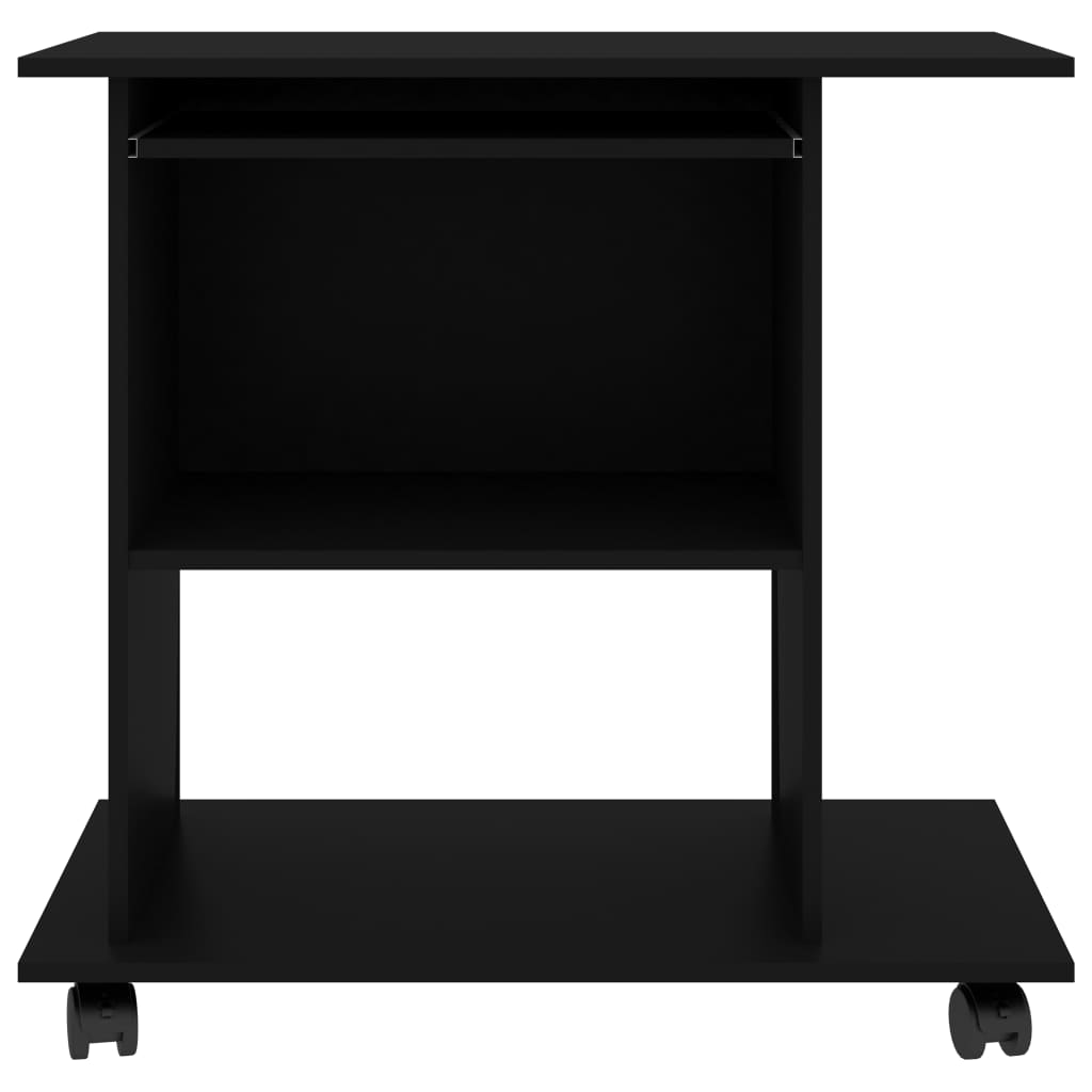 Bureau d'ordinateur Noir 80x50x75 cm Bois d'ingénierie