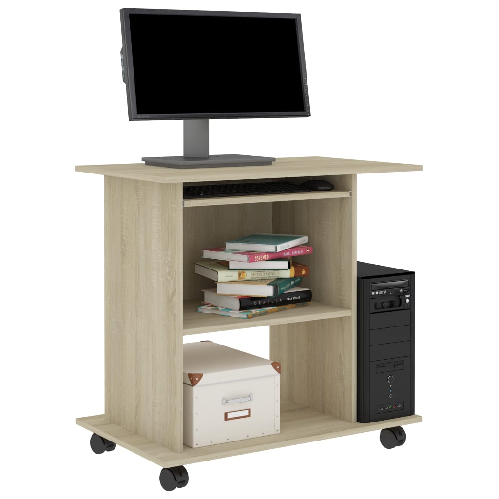 Bureau d'ordinateur Chêne sonoma 80x50x75 cm Bois d'ingénierie - XIOS