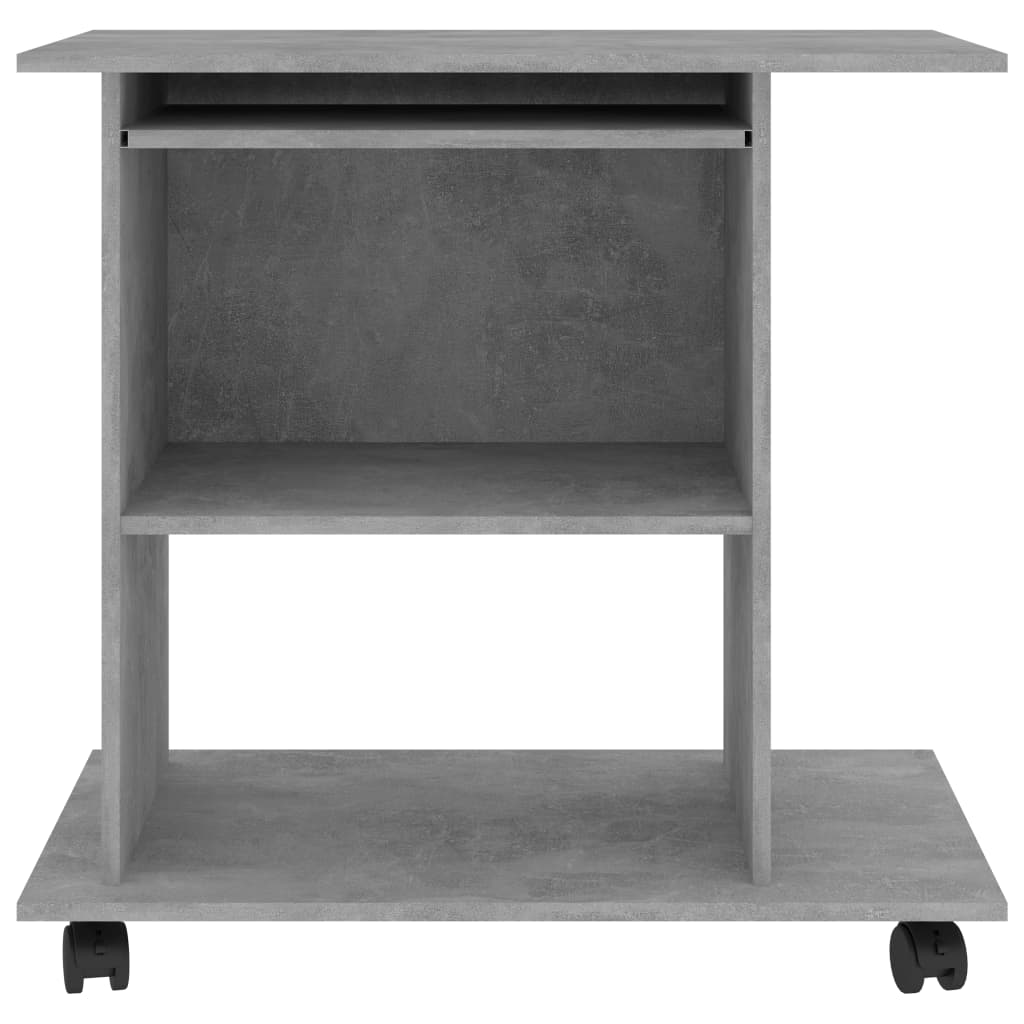 Bureau d'ordinateur Gris béton 80x50x75 cm Bois d'ingénierie - XIOS