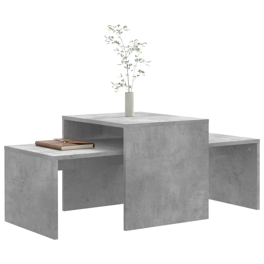 Ensemble de table basse Gris béton 100x48x40 cm Bois ingénierie - XIOS