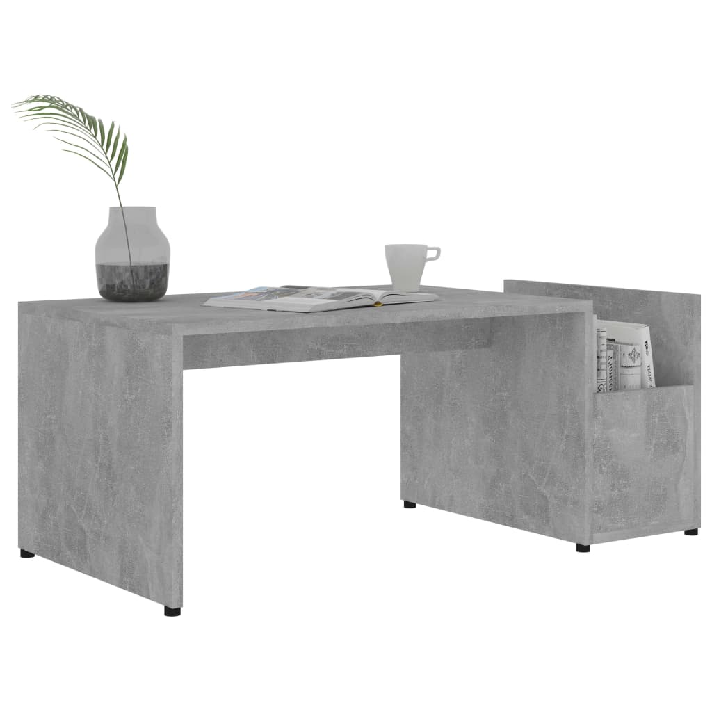 Table basse Gris béton 90x45x35 cm bois d’ingénierie - XIOS
