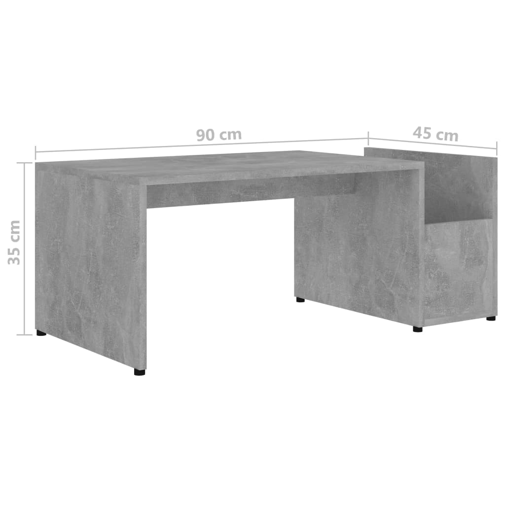 Table basse Gris béton 90x45x35 cm bois d’ingénierie - XIOS