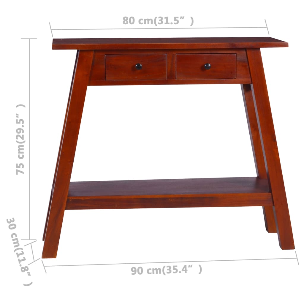 Table console Marron classique 90x30x75 cm Bois d'acajou massif - XIOS