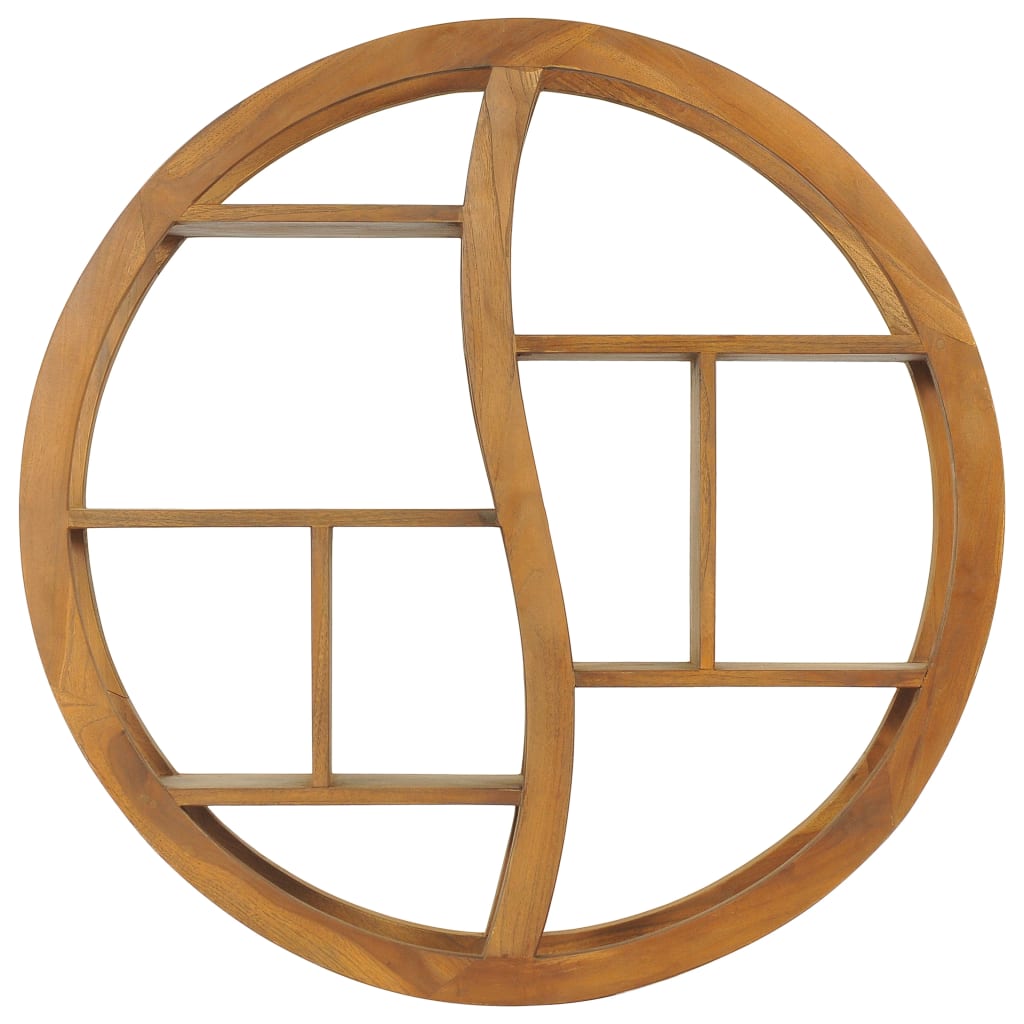 Étagère murale Yin Yang 80x17,5x80 cm Bois de teck massif