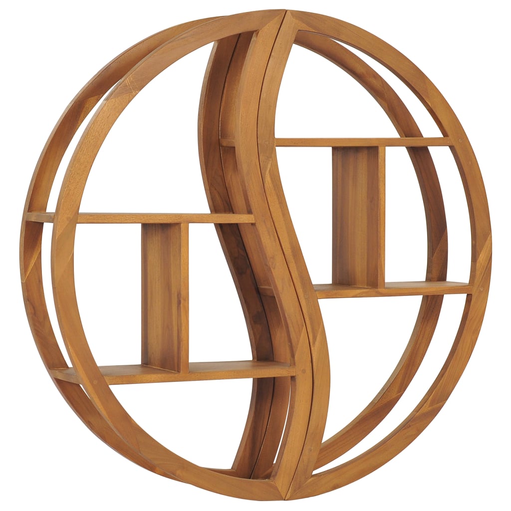 Étagère murale Yin Yang 100x20x100 cm Bois de teck massif - XIOS