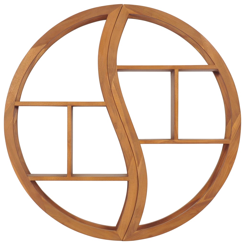 Étagère murale Yin Yang 100x20x100 cm Bois de teck massif - XIOS