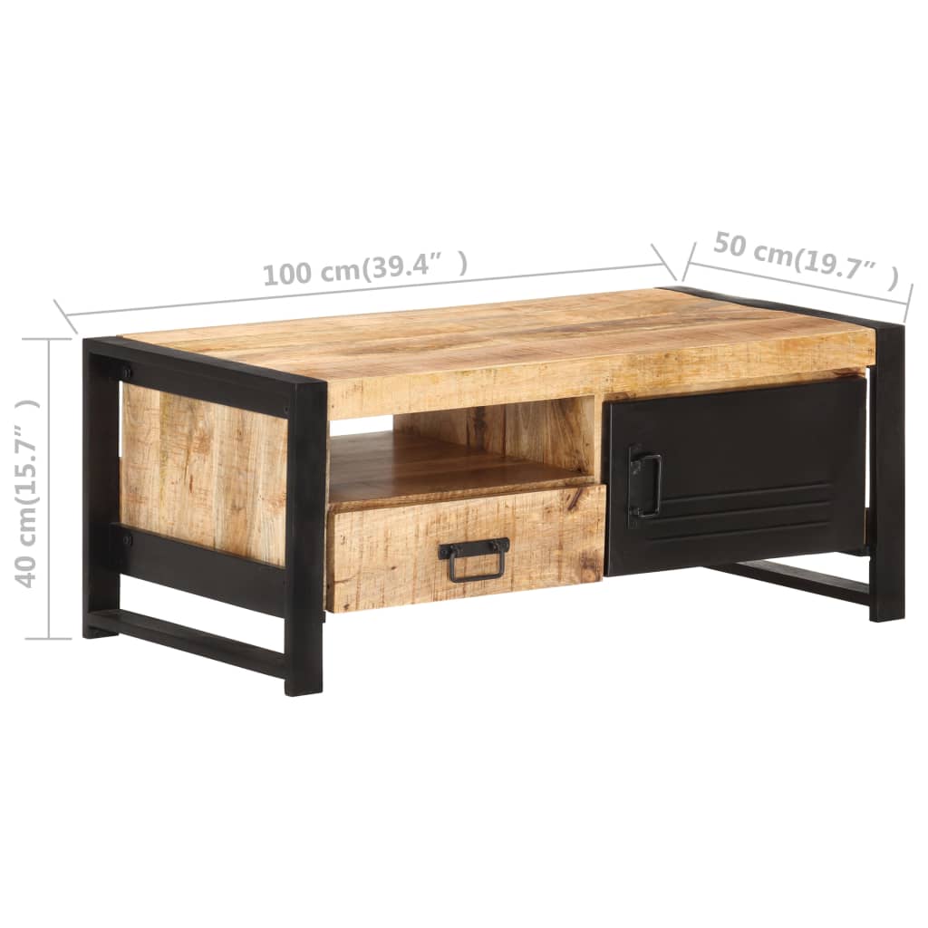 Table basse 100x50x40 cm Bois de manguier brut - XIOS
