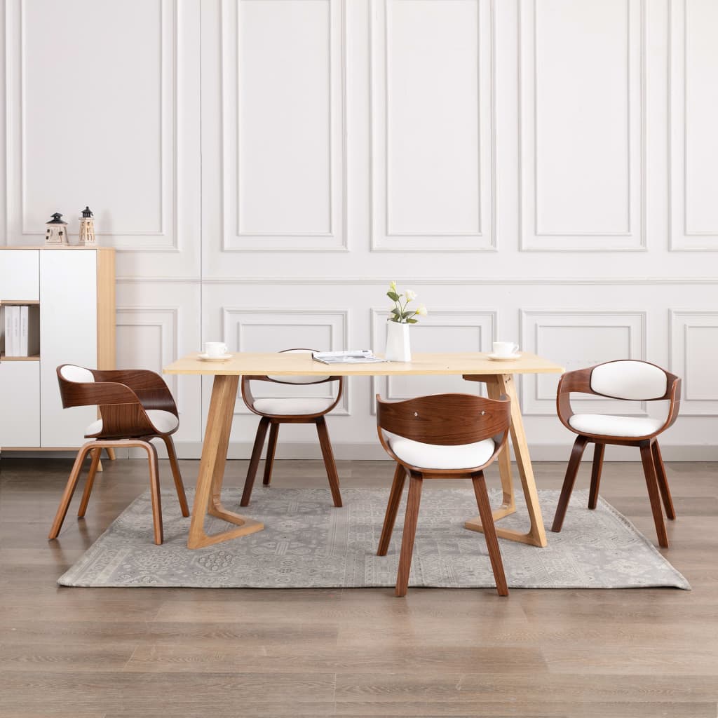 Chaises à manger lot de 4 bois courbé et similicuir - XIOS