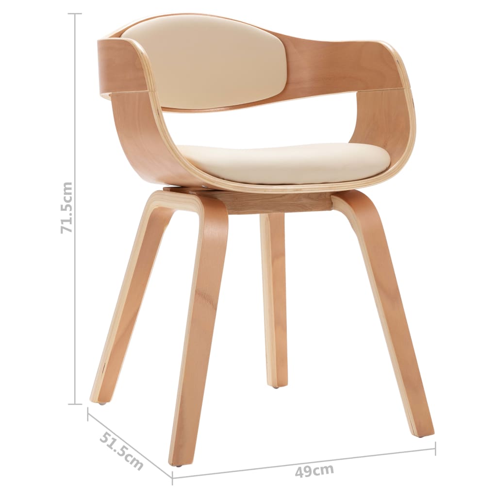 Chaises à manger lot de 4 bois courbé et similicuir - XIOS
