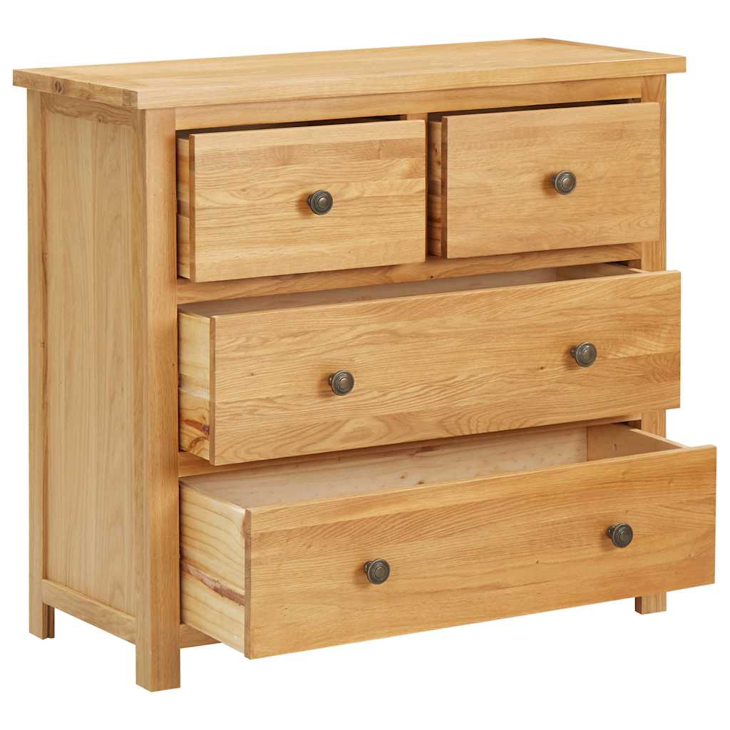 Commode 80x35x75 cm Bois de chêne massif - XIOS