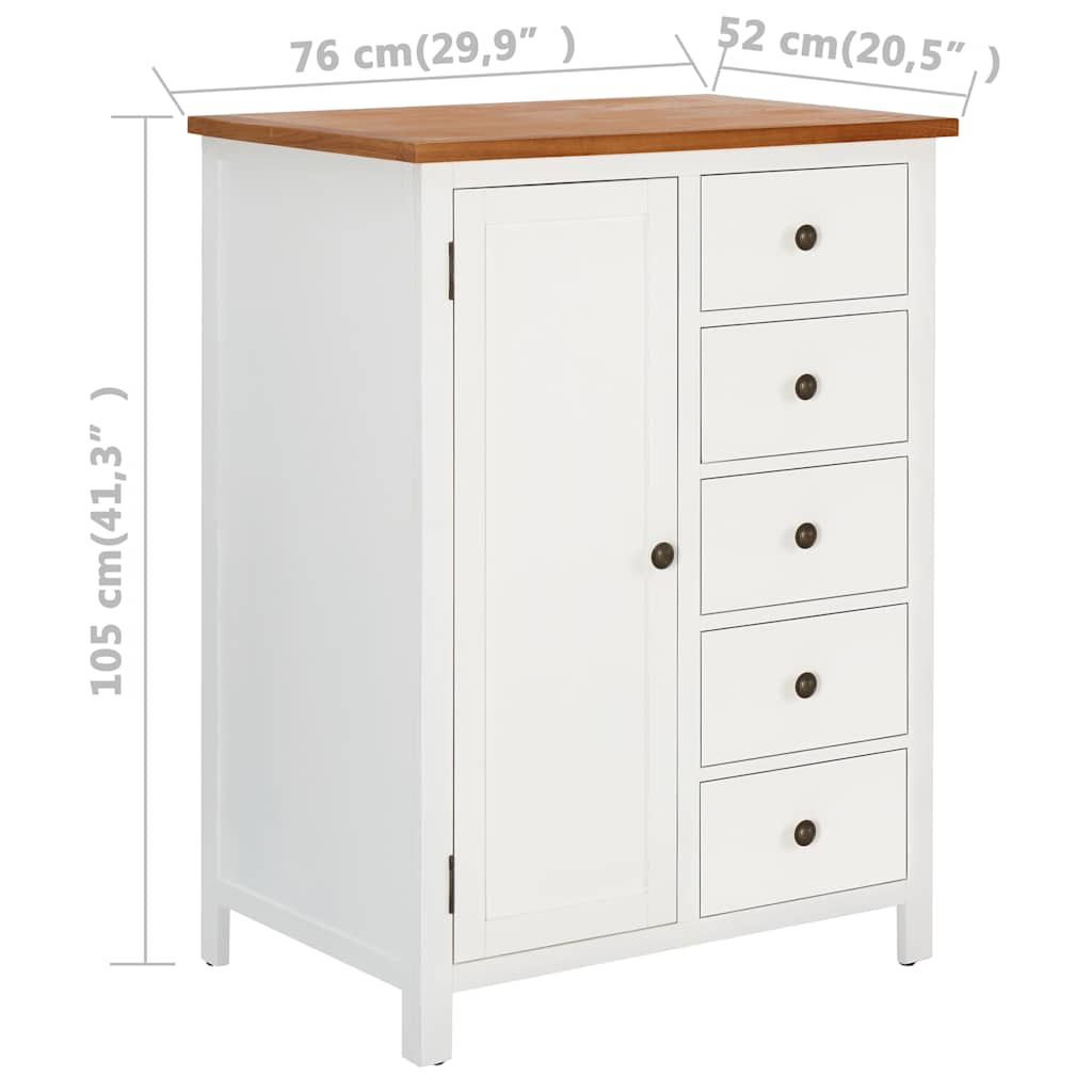 Garde-robe 76x52x105 cm Bois de chêne massif - XIOS