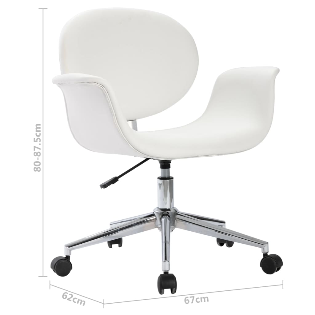Chaise pivotante de bureau Blanc Similicuir - XIOS