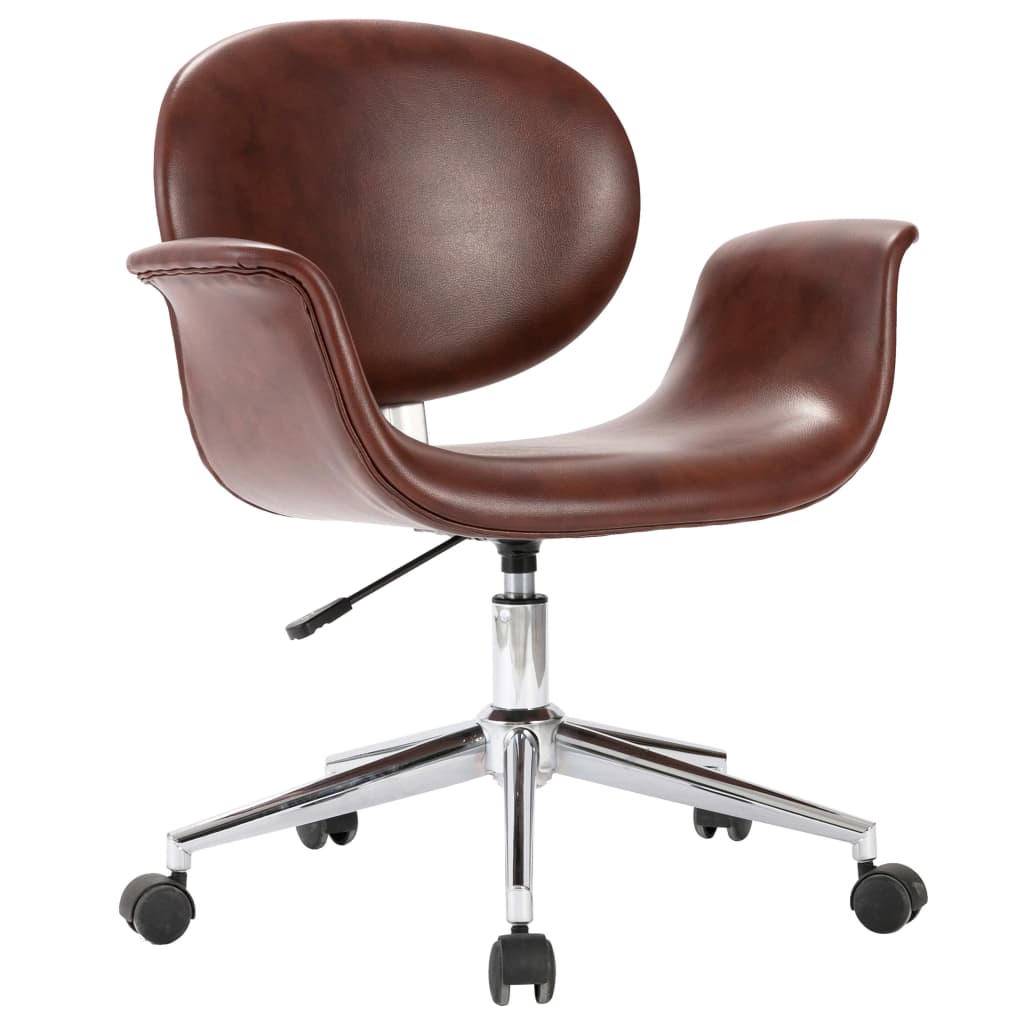 Chaise pivotante de bureau Marron Similicuir