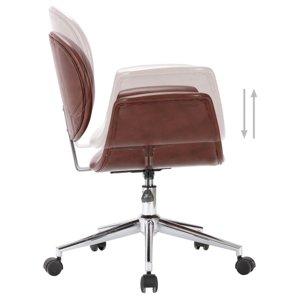 Chaise pivotante de bureau Marron Similicuir