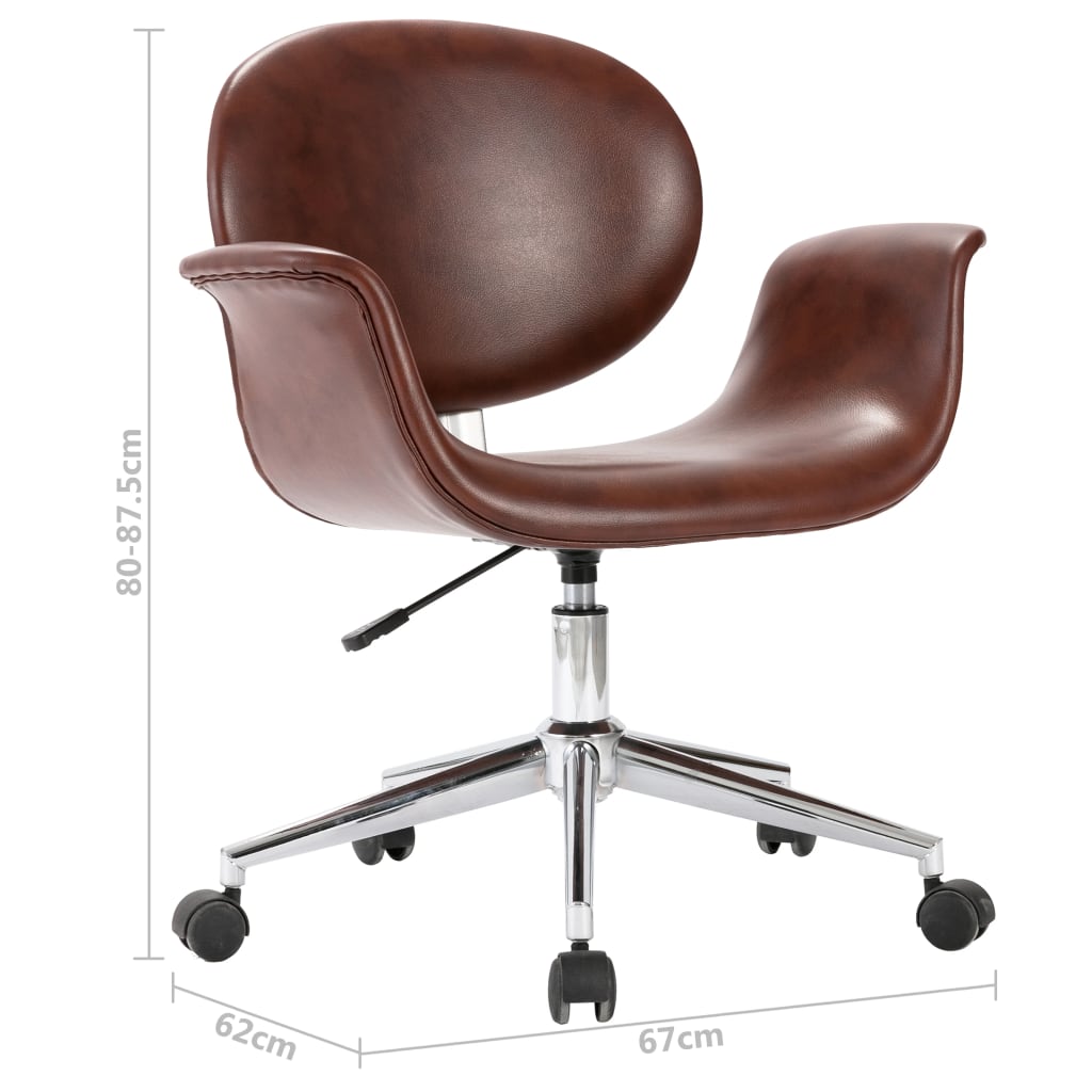 Chaise pivotante de bureau Marron Similicuir