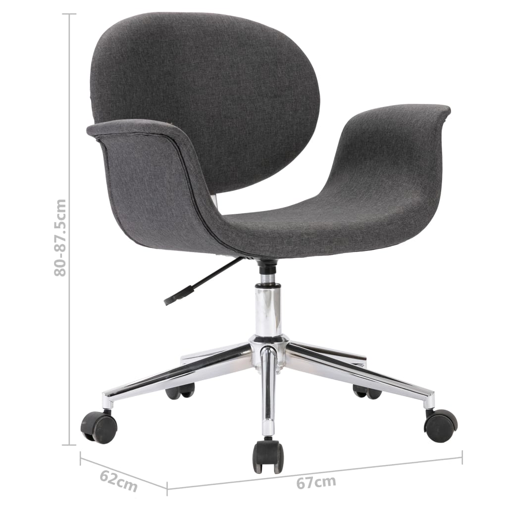 Chaise pivotante de bureau Gris Tissu - XIOS