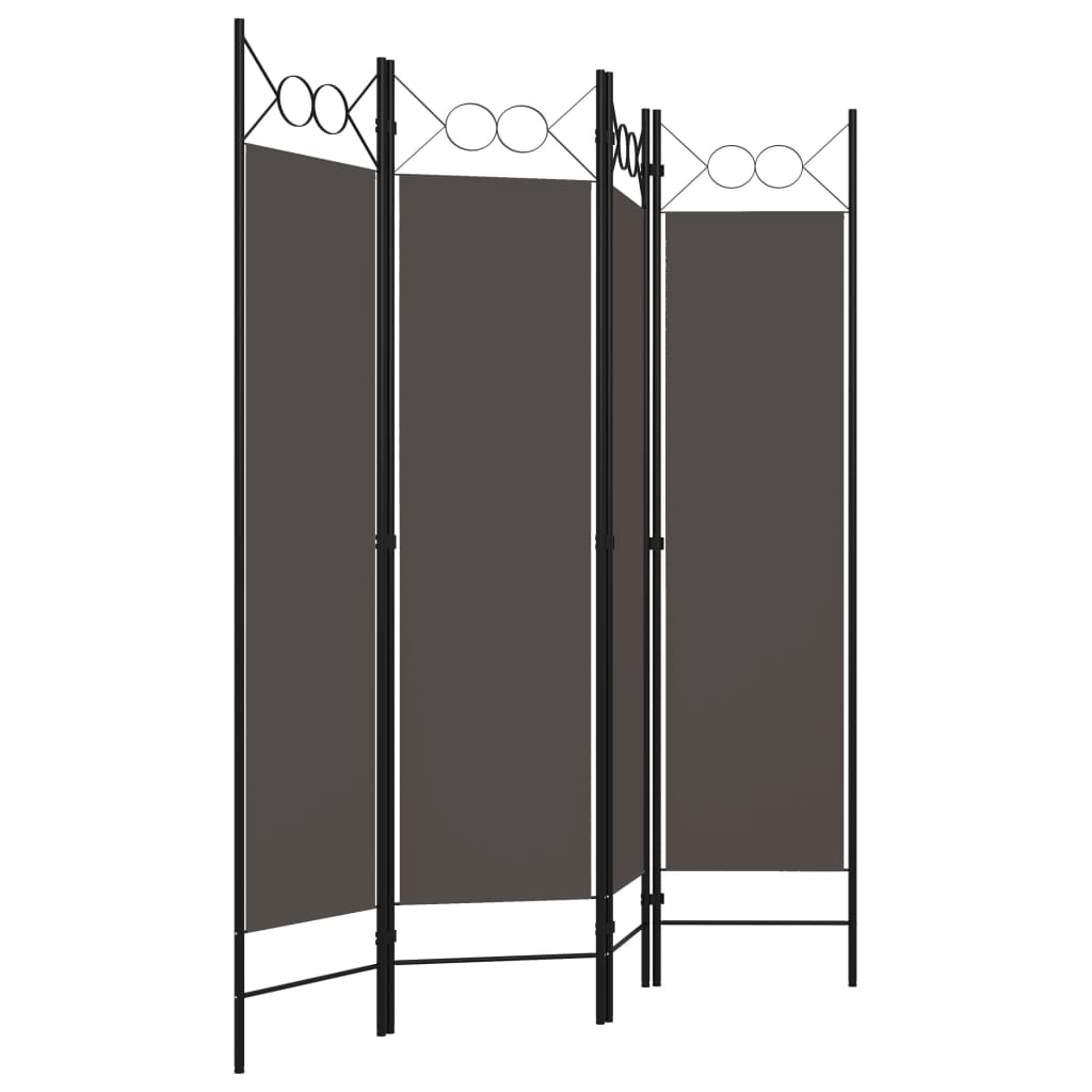 Cloison de séparation 4 panneaux Anthracite 160 x 180 cm - XIOS