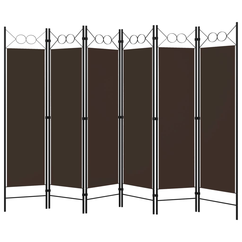Cloison de séparation 6 panneaux Marron 240x180 cm - XIOS