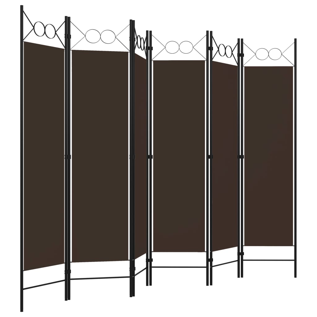 Cloison de séparation 6 panneaux Marron 240x180 cm - XIOS
