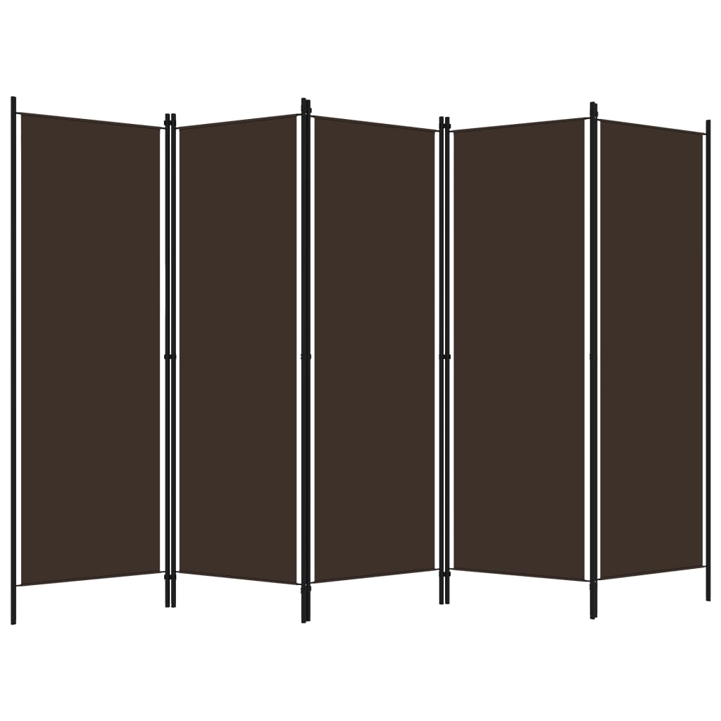 Cloison de séparation 5 panneaux Marron 250x180 cm - XIOS