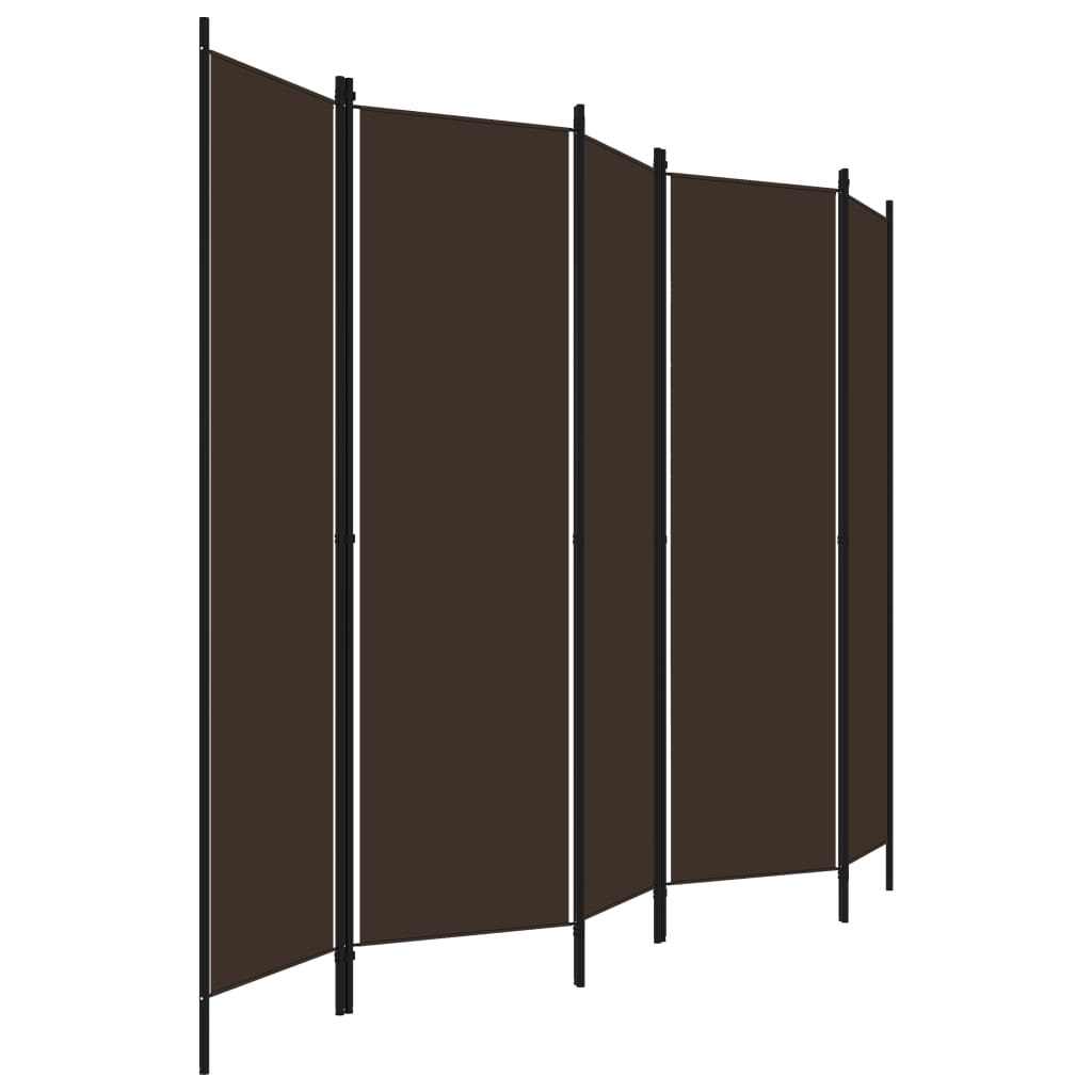 Cloison de séparation 5 panneaux Marron 250x180 cm - XIOS